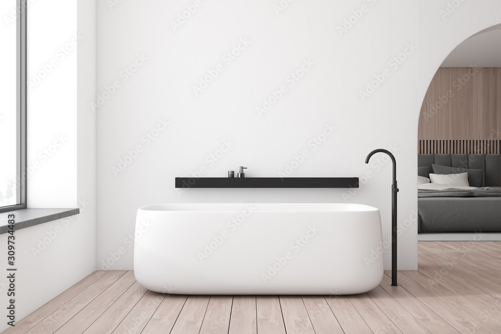 © ImageFlow - White bathroom and bedroom interior © ImageFlow - White bathroom and bedroom interior