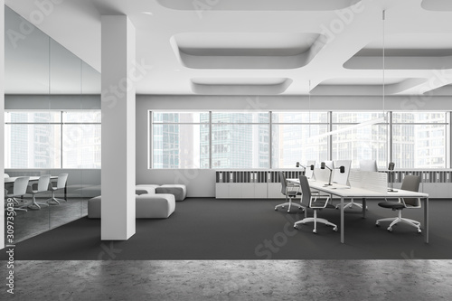 White open space office with lounge © ImageFlow