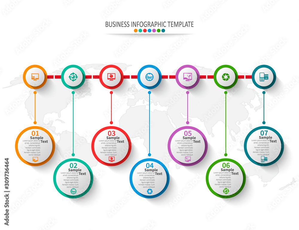 Fototapeta premium Abstract 3D Paper Infographics. Business template .Vector illustration