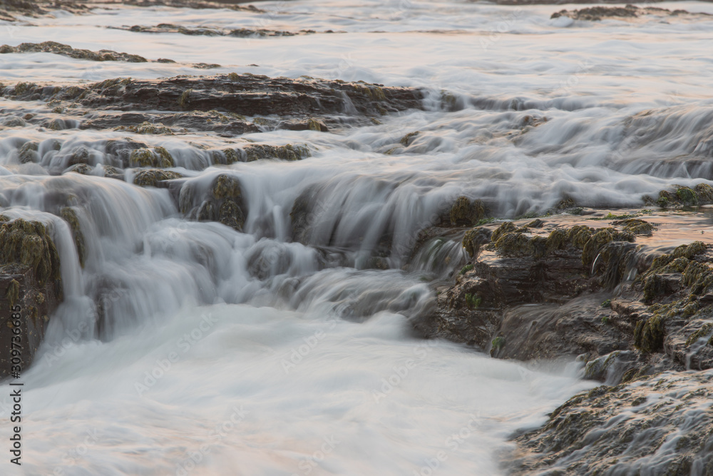Water flowing on the rock formation. Water flowing on the rock formation.