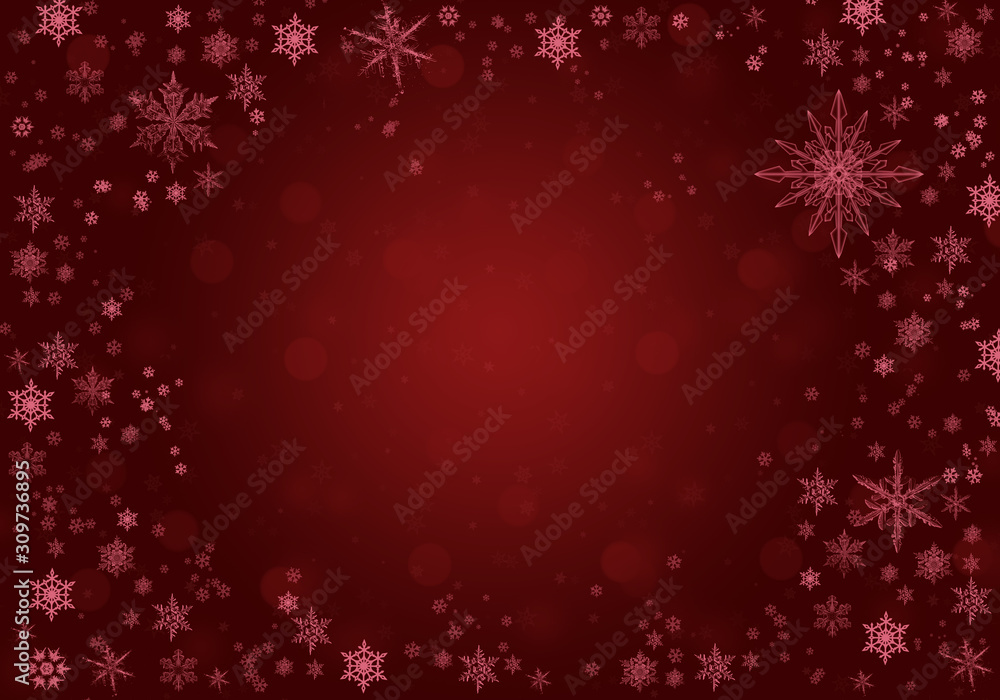 Red Winter Background with snowflakes. Christmas card. Red Winter Background with snowflakes. Christmas card.