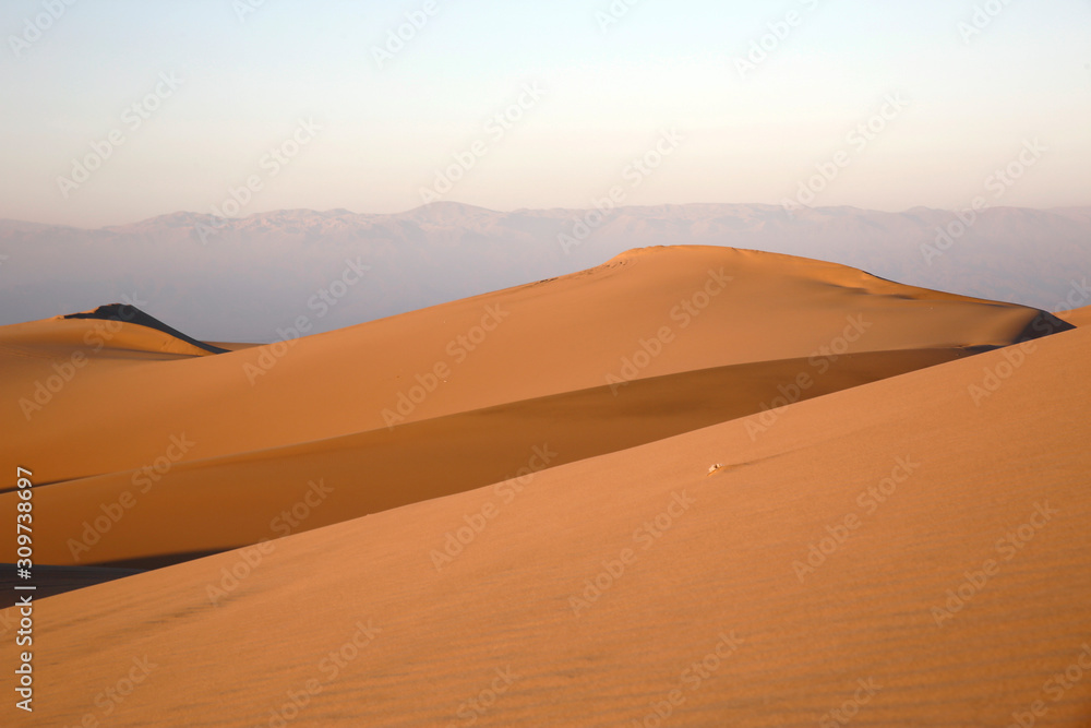 Sand Dunes of Ica Desert, Close to Huacachina Oasis. Ica, Peru.