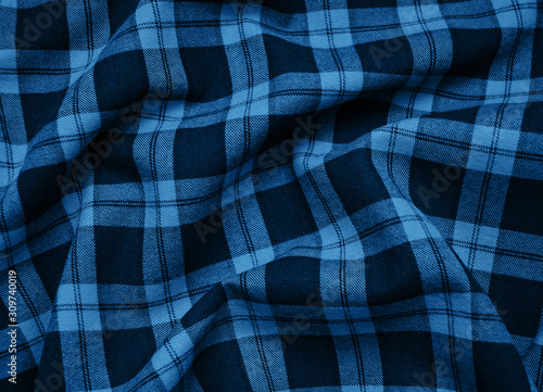 texture checkered fabric toned classic blue color