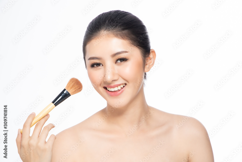 Beautiful Young Asian Woman short hair with Clean Fresh Skin. Face care, Facial treatment, Cosmetology, beauty and healthy skin and cosmetic ideas concept. Beautiful Young Asian Woman short hair with Clean Fresh Skin. Face care, Facial treatment, Cosmetology, beauty and healthy skin and cosmetic ideas concept.