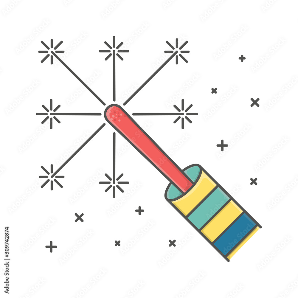 fountain firework icon illustration for new year activity