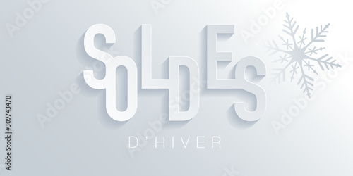 Étiquette soldes d'hiver. Promotion et prix bas.