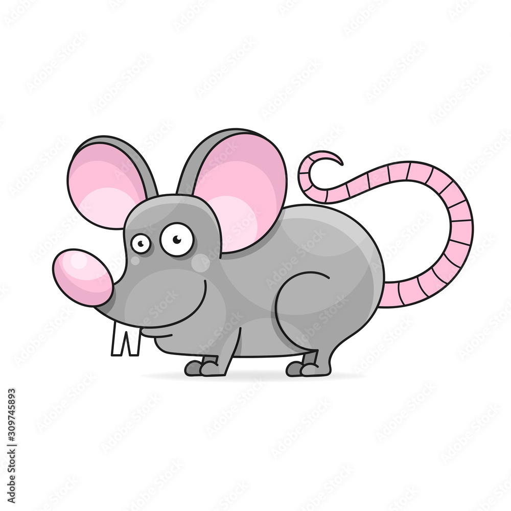 Fototapeta premium House Mouse - Illustration Isolated on White Background