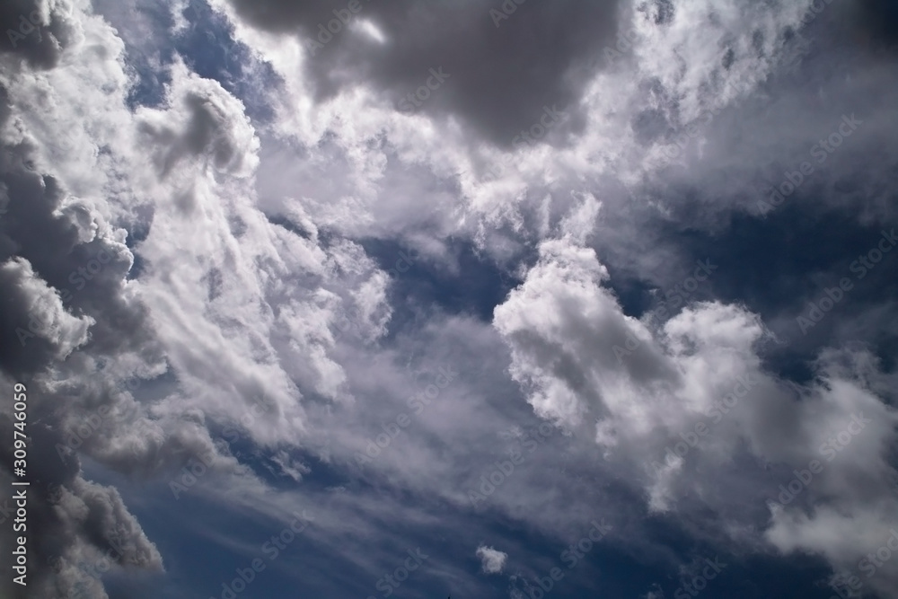 Dramatic blue sky with white clouds Dramatic blue sky with white clouds