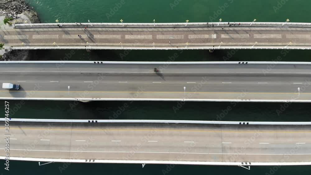 aerial view Sarasin bridge connect Phang Nga province to Phuket island aerial view Sarasin bridge connect Phang Nga province to Phuket island