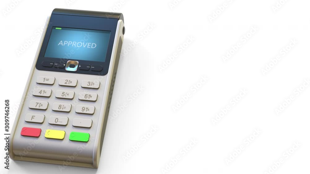 Payment terminal and flag of Uruguay on the virtual credit card in smartphone. National retail or mobile payment related 3D animation Payment terminal and flag of Uruguay on the virtual credit card in smartphone. National retail or mobile payment related 3D animation