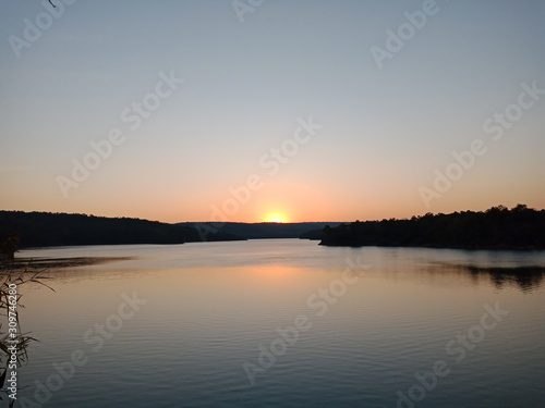 sunset over lake