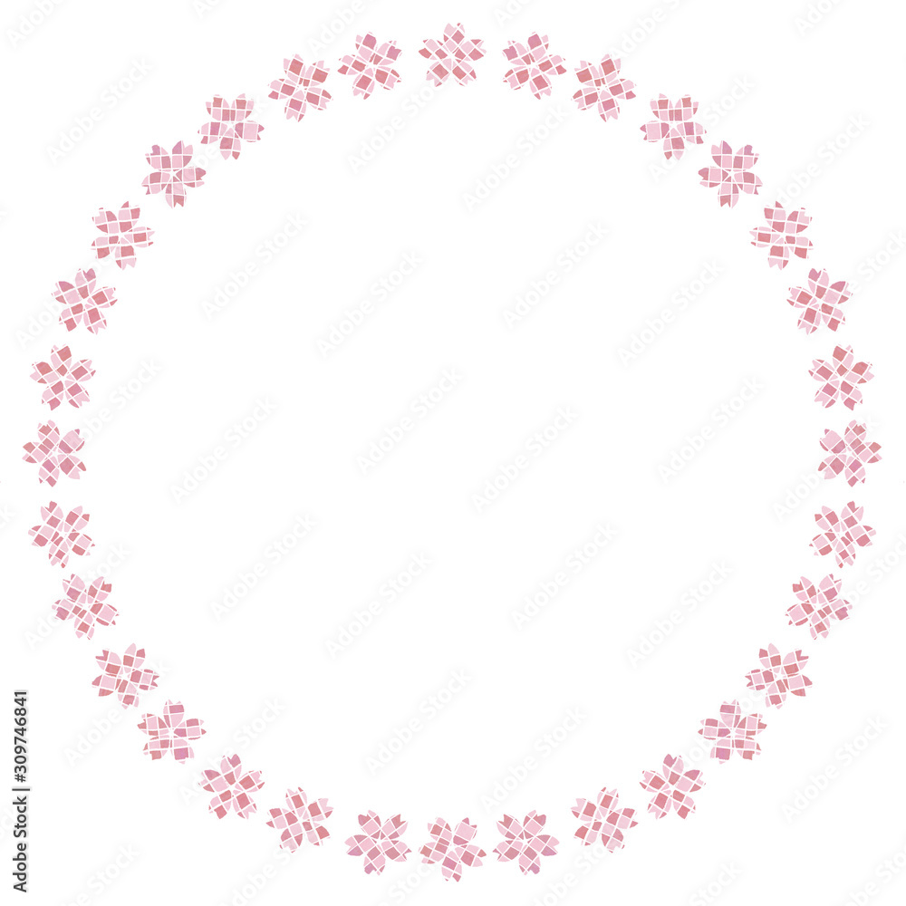 桜-ピンクxレッドの輪