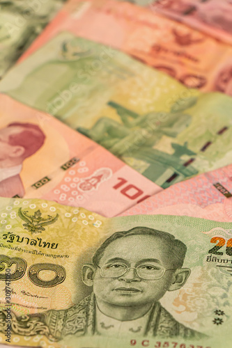 Thai baht. THB banknotes. Thailand, TH