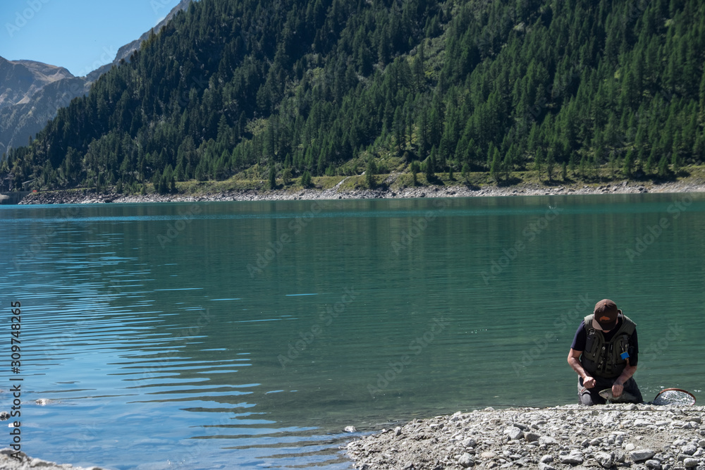 The basin of Meggima in Selva dei Molini offers excellent fishing on large trout with the fly, The basin of Meggima in Selva dei Molini offers excellent fishing on large trout with the fly,