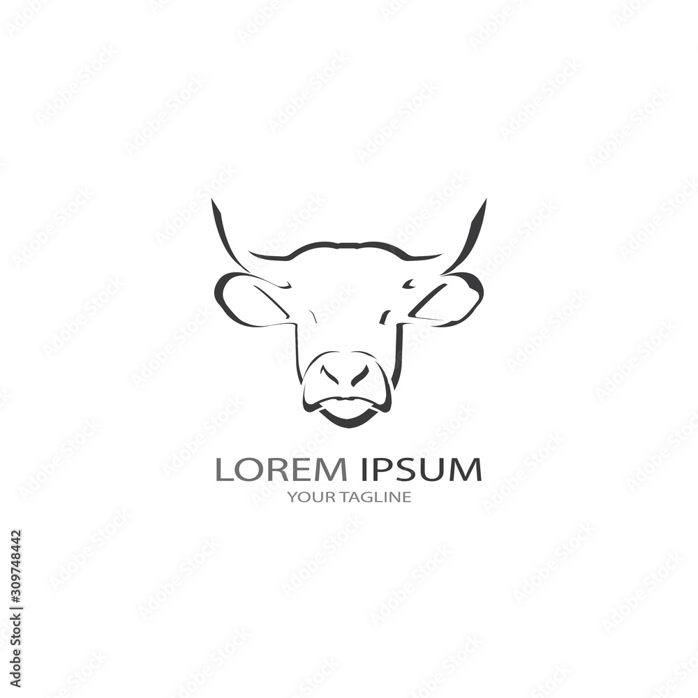 Obraz premium Cow logo vector illustration template