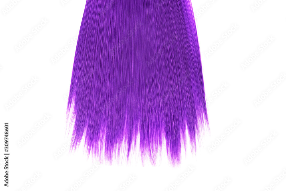 Purple hair close-up on white background, isolated Purple hair close-up on white background, isolated