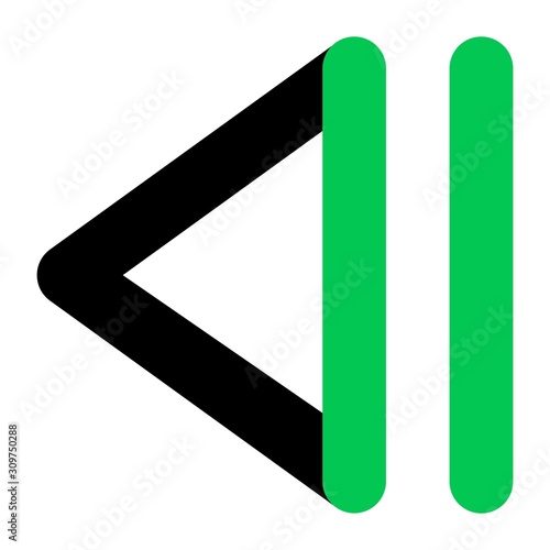 Free Download Player Icon Design Green-Black Line Style Part 5 Back Button - GFXLoad