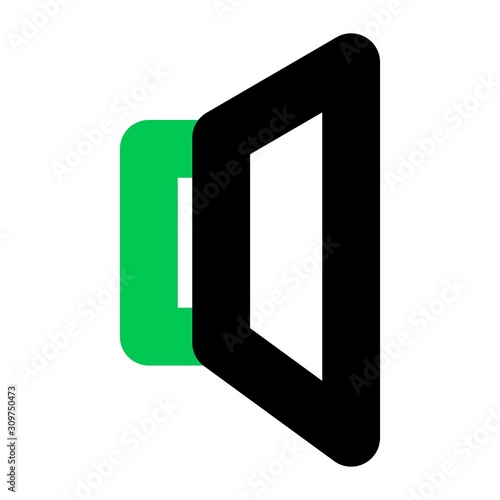 Player Icon Design Green-Black Line Style Part 11 Volume Button