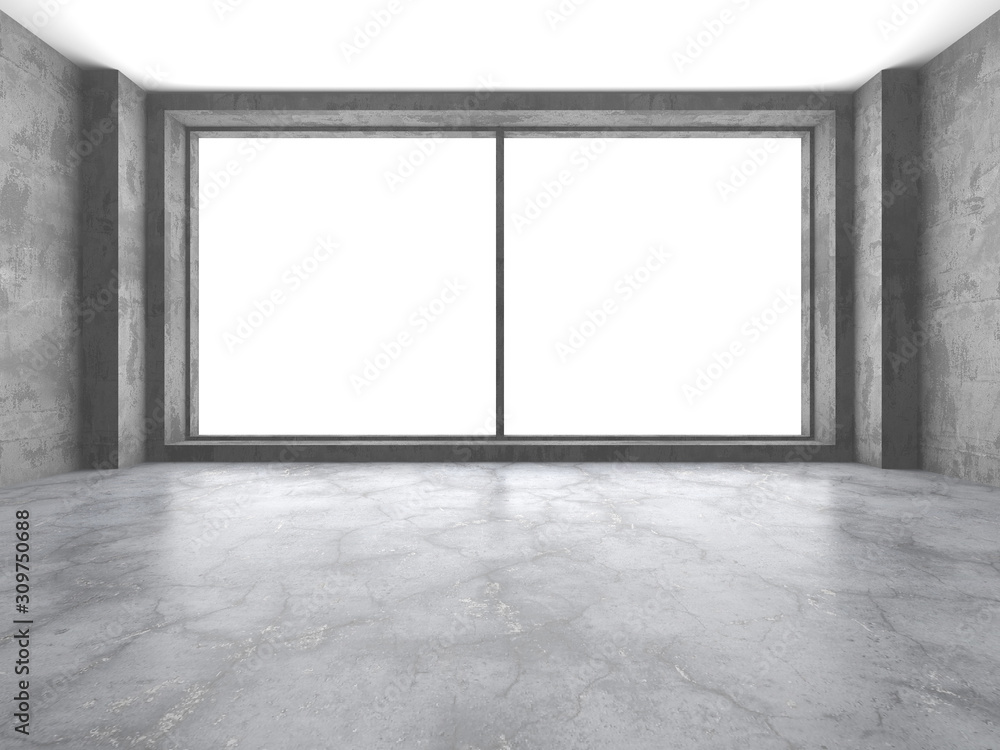 Dark concrete empty room. Modern architecture design Dark concrete empty room. Modern architecture design