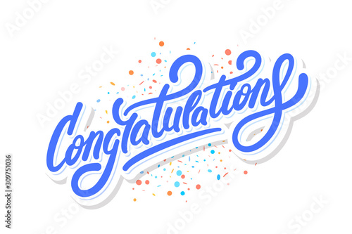 Congratulations. Greeting card. Vector lettering.