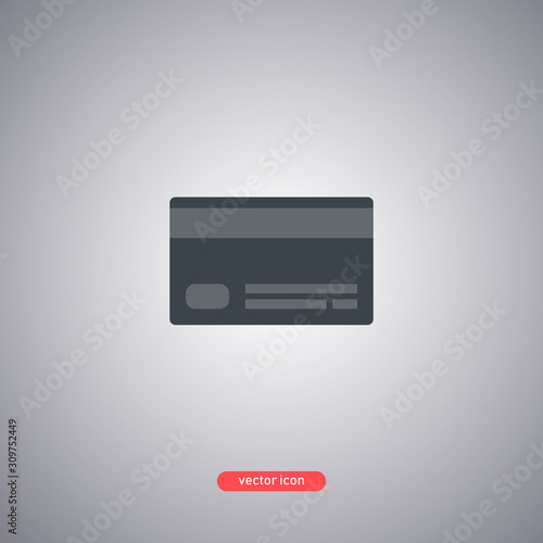 Bank card icon isolated on white background. Flat design.