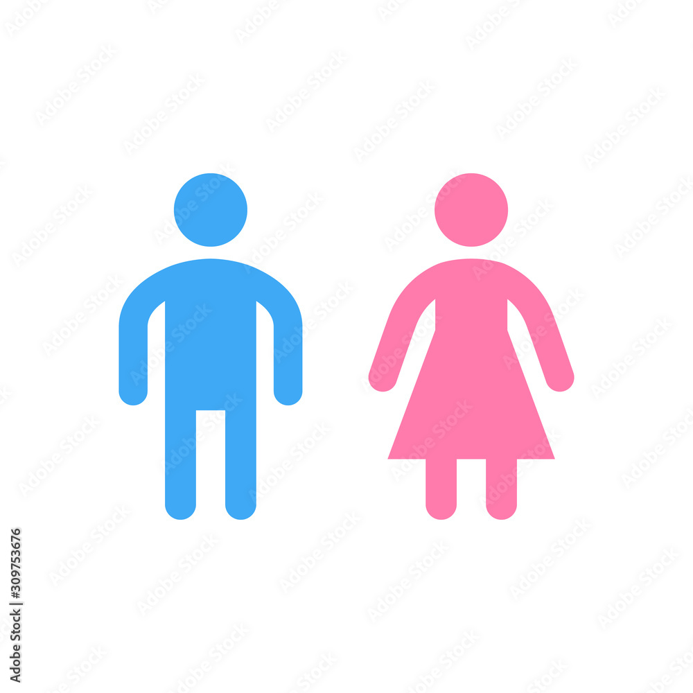 Male and female restroom or toilet glyph icon Male and female restroom or toilet glyph icon