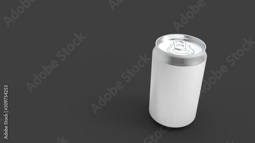 3d rendering of an aluminium soda can isolated in studio background