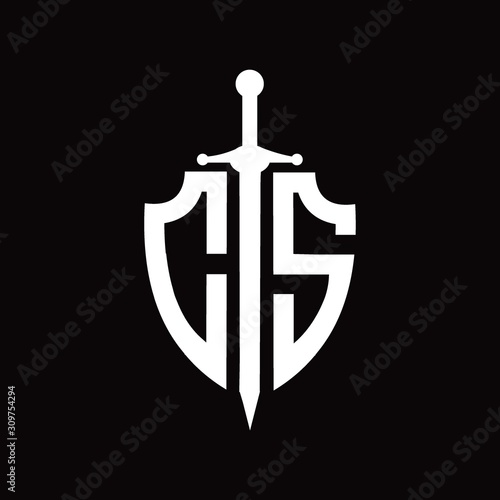 CS logo with shield shape and sword