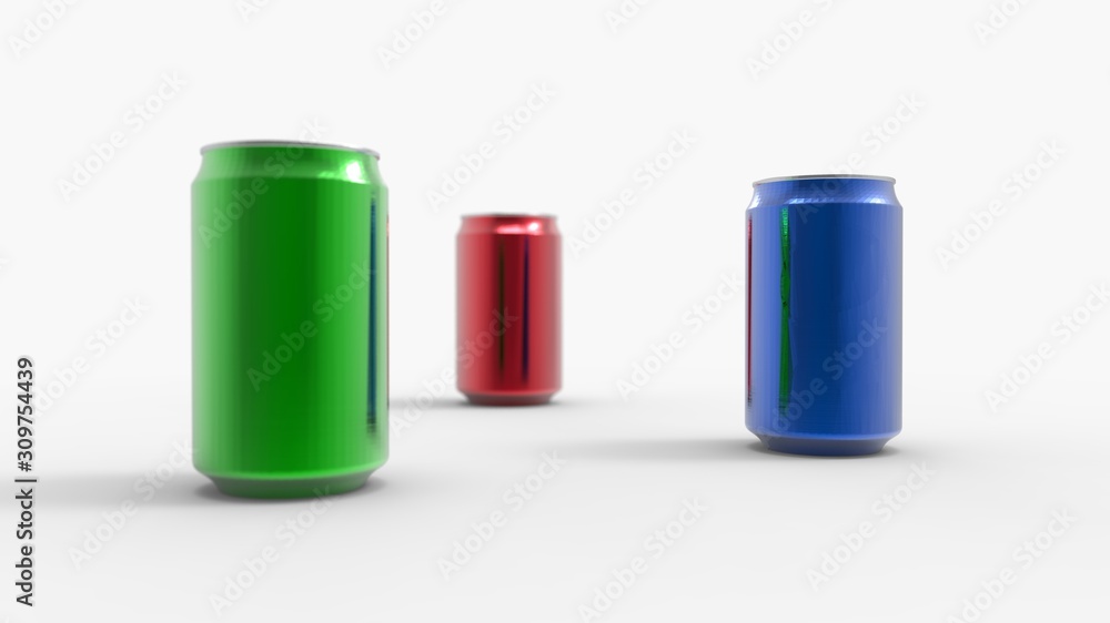 3d rendering of an aluminium soda can isolated in studio background 3d rendering of an aluminium soda can isolated in studio background