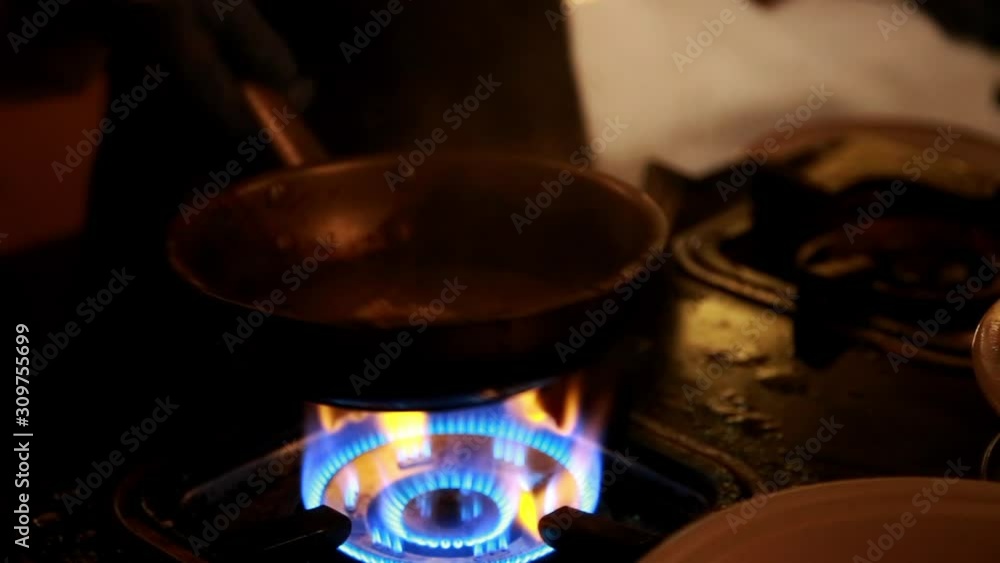 hot pan cooking on fire hot pan cooking on fire