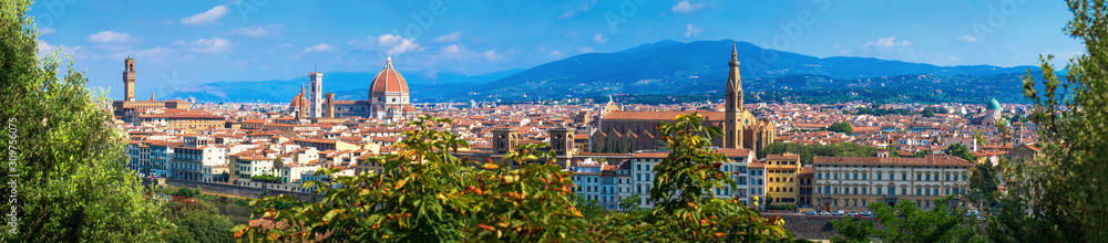 Panorama of Florence, Italy. Scenic city landscape of Florence