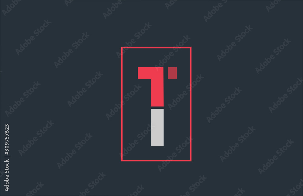 red grey logo T alphabet letter design icon for company red grey logo T alphabet letter design icon for company