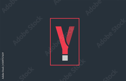 red grey logo Y alphabet letter design icon for company