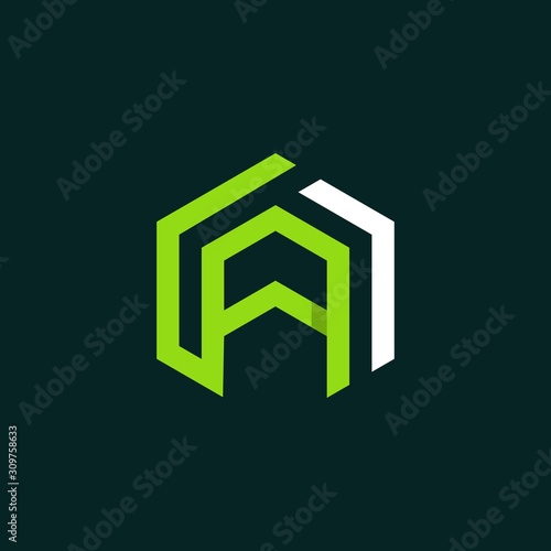 Letter A Hexagon Cube Modern Icon Logo Design Template Element Vector