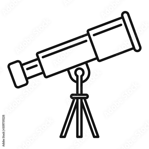 Telescope icon. Outline telescope vector icon for web design isolated on white background
