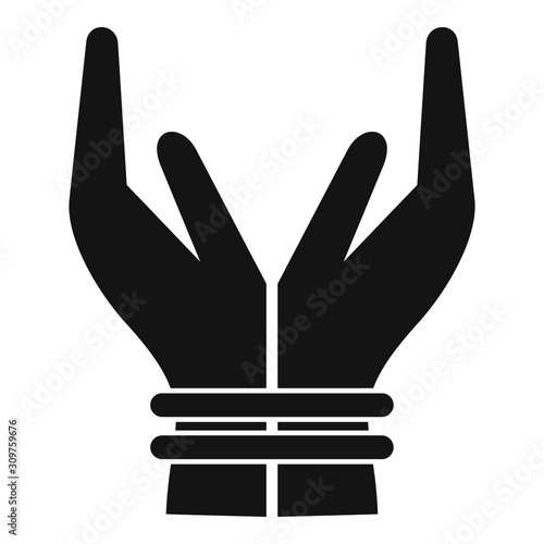 Hands tied icon. Simple illustration of hands tied vector icon for web design isolated on white background