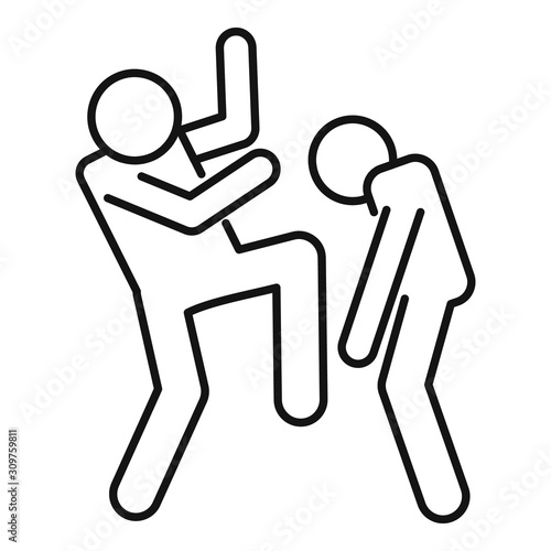 Violence icon. Outline violence vector icon for web design isolated on white background
