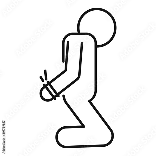 Man violence victim icon. Outline man violence victim vector icon for web design isolated on white background