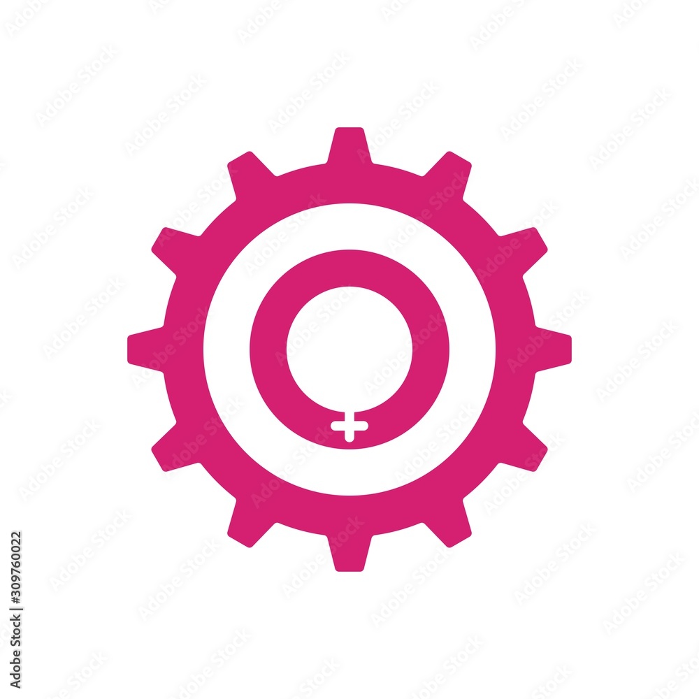 Women's rights. A sign of strong, successful women. Feminism. The power of women. Gender symbol. Women's Day. Pink. Vector icon isolated on white background. Women's rights. A sign of strong, successful women. Feminism. The power of women. Gender symbol. Women's Day. Pink. Vector icon isolated on white background.
