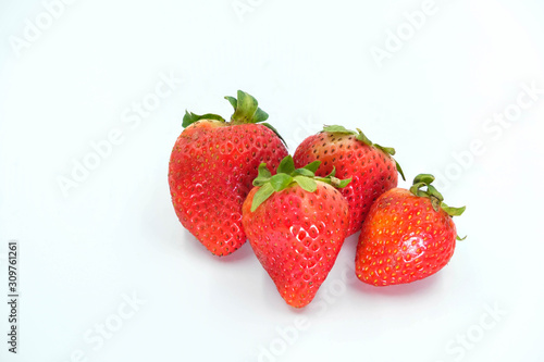 Red Strawberry Isolated on White Background