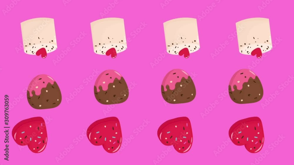 Bright, simple animation of rotating candies. Cartoon background. Greeting card motion design. Bright, simple animation of rotating candies. Cartoon background. Greeting card motion design.