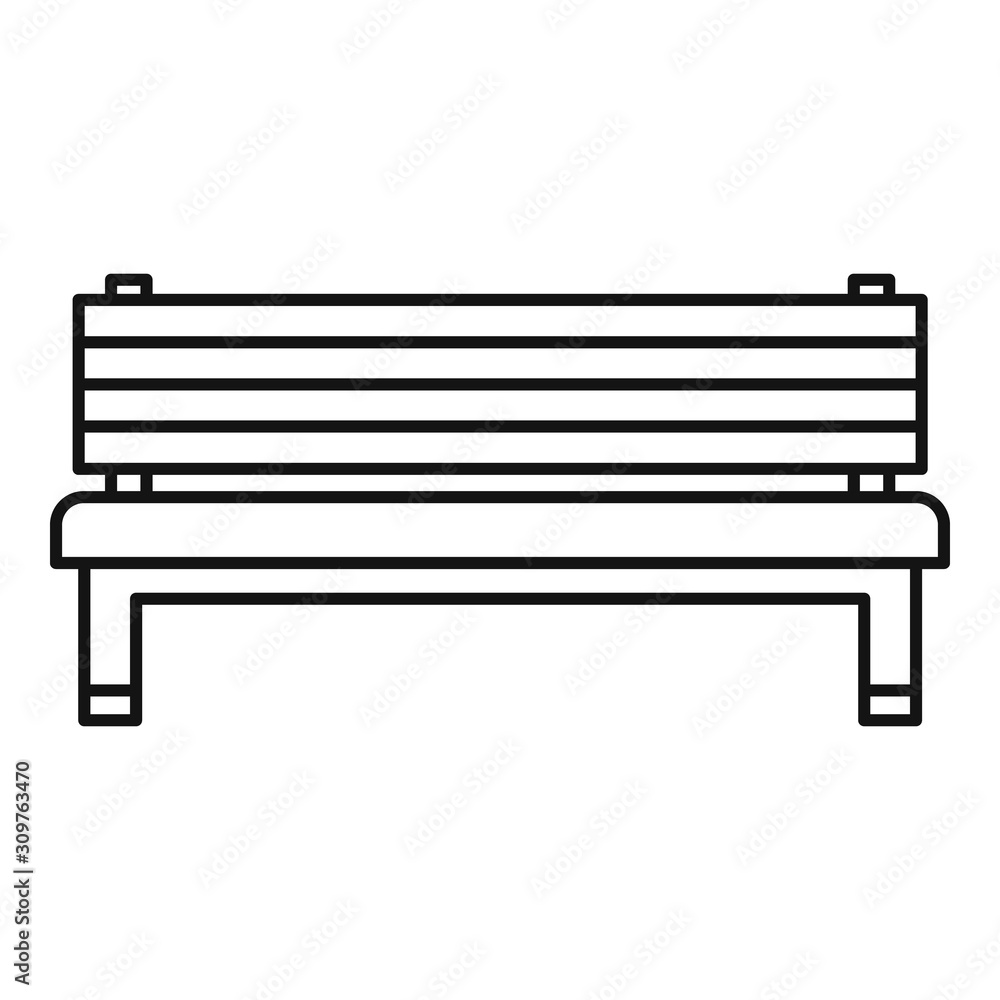 Park bench icon. Outline park bench vector icon for web design isolated on white background Park bench icon. Outline park bench vector icon for web design isolated on white background