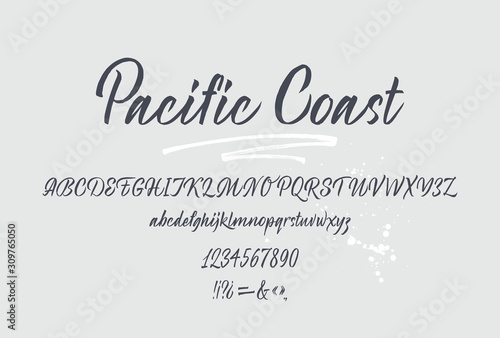 Pacific Coast handwritten font. Script. 