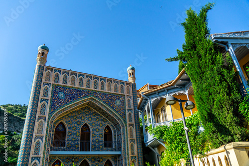 TBILISI, GEORGIA - JUNE 02, 2019: Exterior of public bath in Tbilisi Georgia a example of islamic architectural style