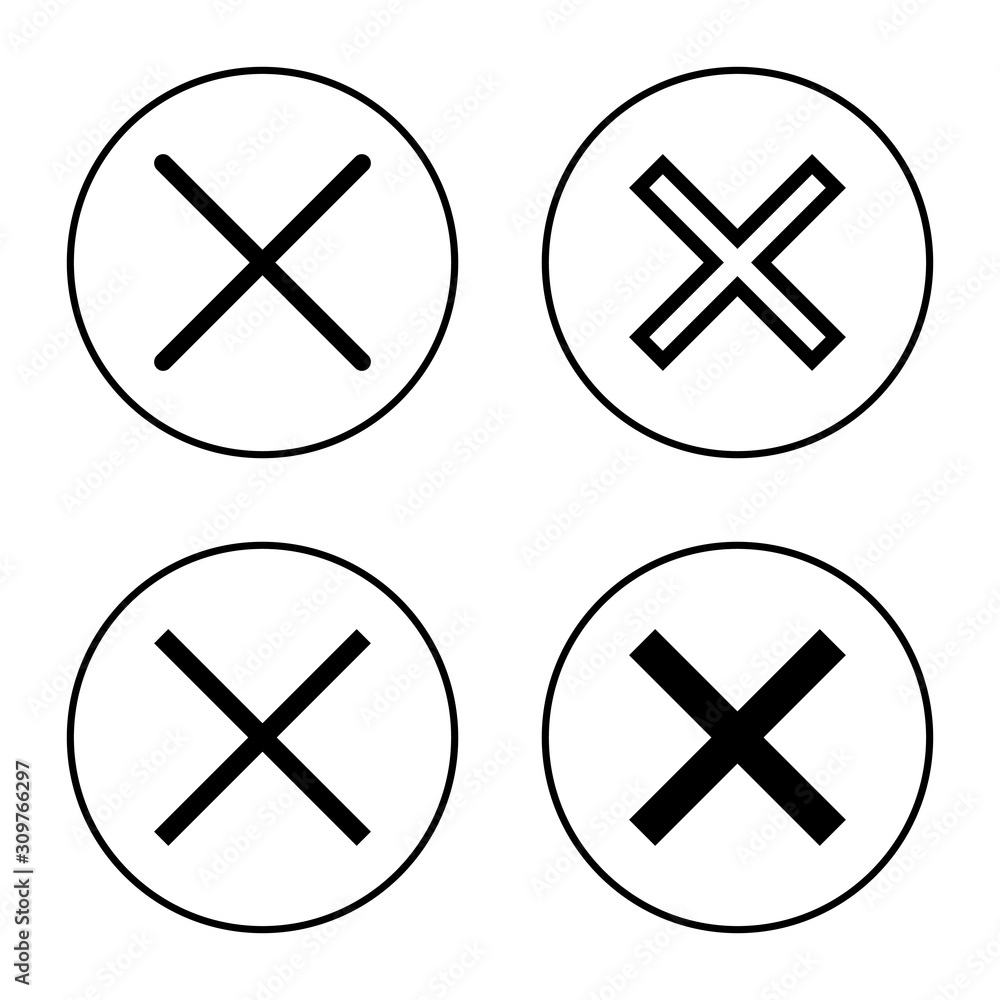 Obraz premium close icon vector in simple design template, Delete icon, remove, cancel, exit symbol