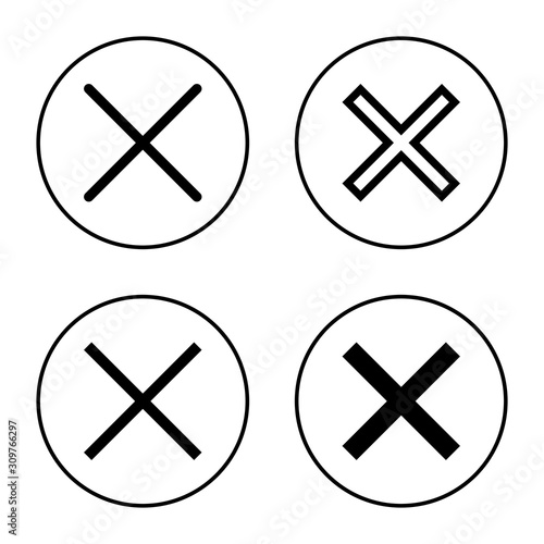 close icon vector in simple design template, Delete icon, remove, cancel, exit symbol
