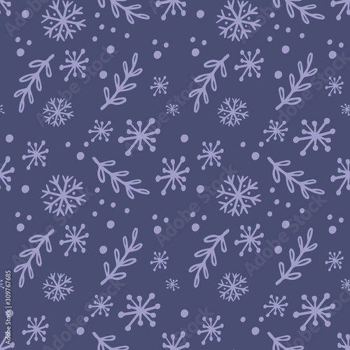 Snowflake Pattern. Seamless winter texture. Winter background. Christmas template
