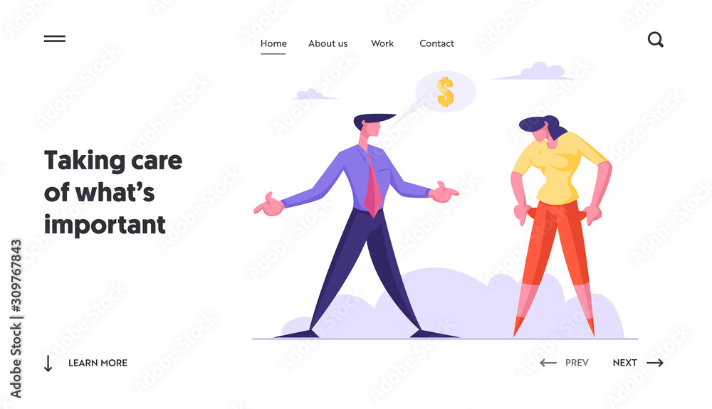 Unemployment, Bankruptcy and Poverty Website Landing Page. Woman Showing Empty Pockets to Businessman Asking Money from her. Creditor Demand Debt Web Page Banner. Cartoon Flat Vector Illustration Unemployment, Bankruptcy and Poverty Website Landing Page. Woman Showing Empty Pockets to Businessman Asking Money from her. Creditor Demand Debt Web Page Banner. Cartoon Flat Vector Illustration