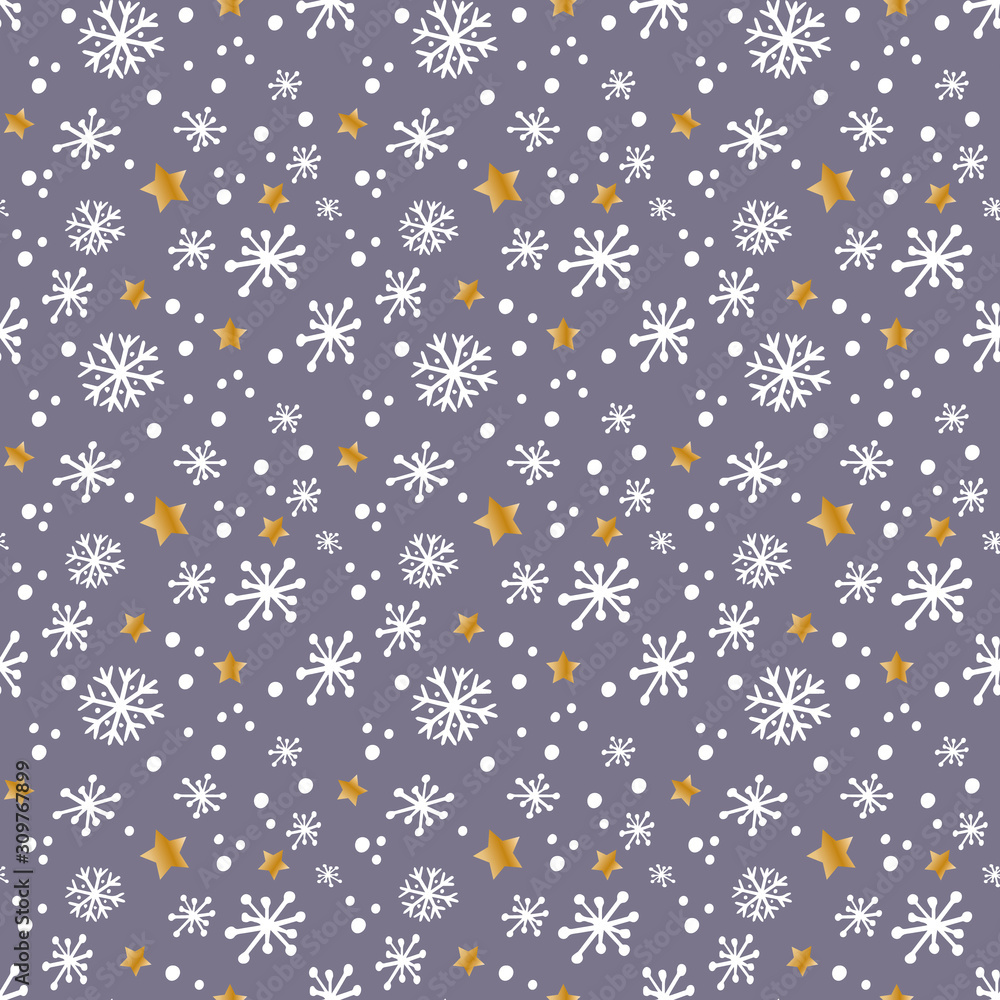 Snowflake Pattern. Seamless winter texture. Winter background. Christmas template