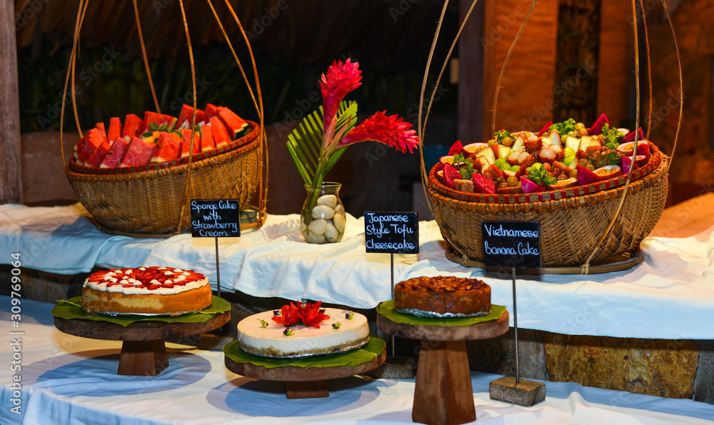 Sweet table at luxury buffet restaurant Sweet table at luxury buffet restaurant